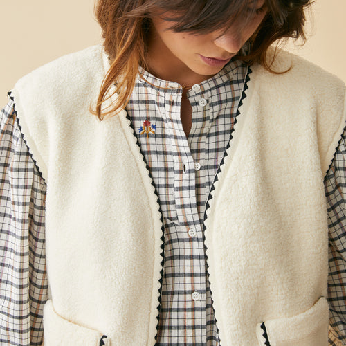 Gilet Manon Ecru/Noir