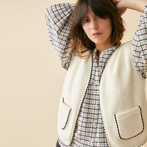 Gilet Manon Ecru/Noir