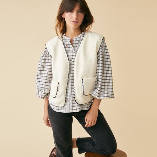 Gilet Manon Ecru/Noir