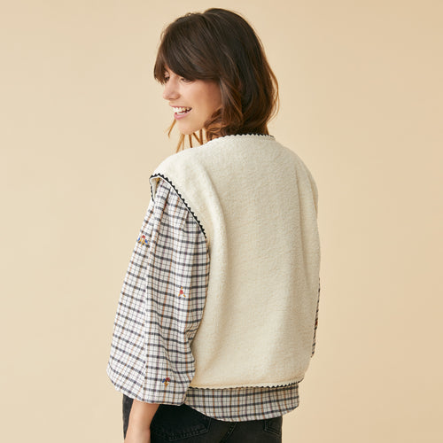 Gilet Manon Ecru/Noir