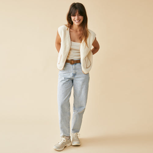 Gilet Manon Ecru/Muscade