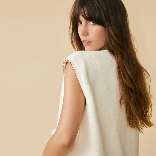 Gilet Manon Ecru/Muscade