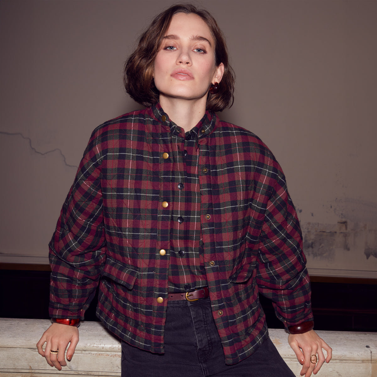 Veste Adele Tartan Grenat